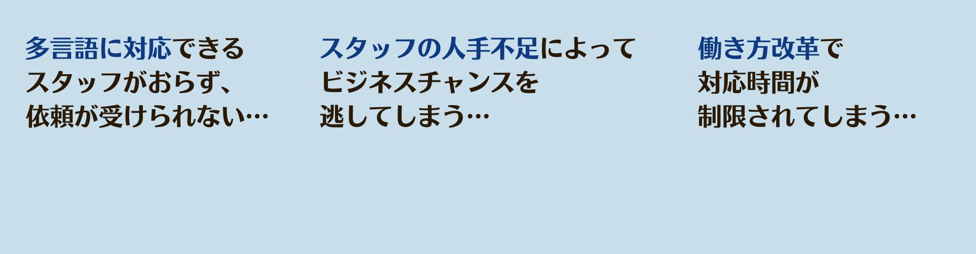 多言語ソリューションLP(悩み項目)